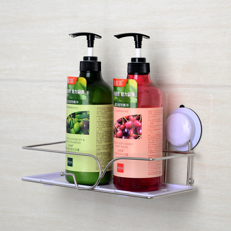 浴室收納新選擇 樂貼不銹鋼免打孔置物架，輕松打造整潔空間